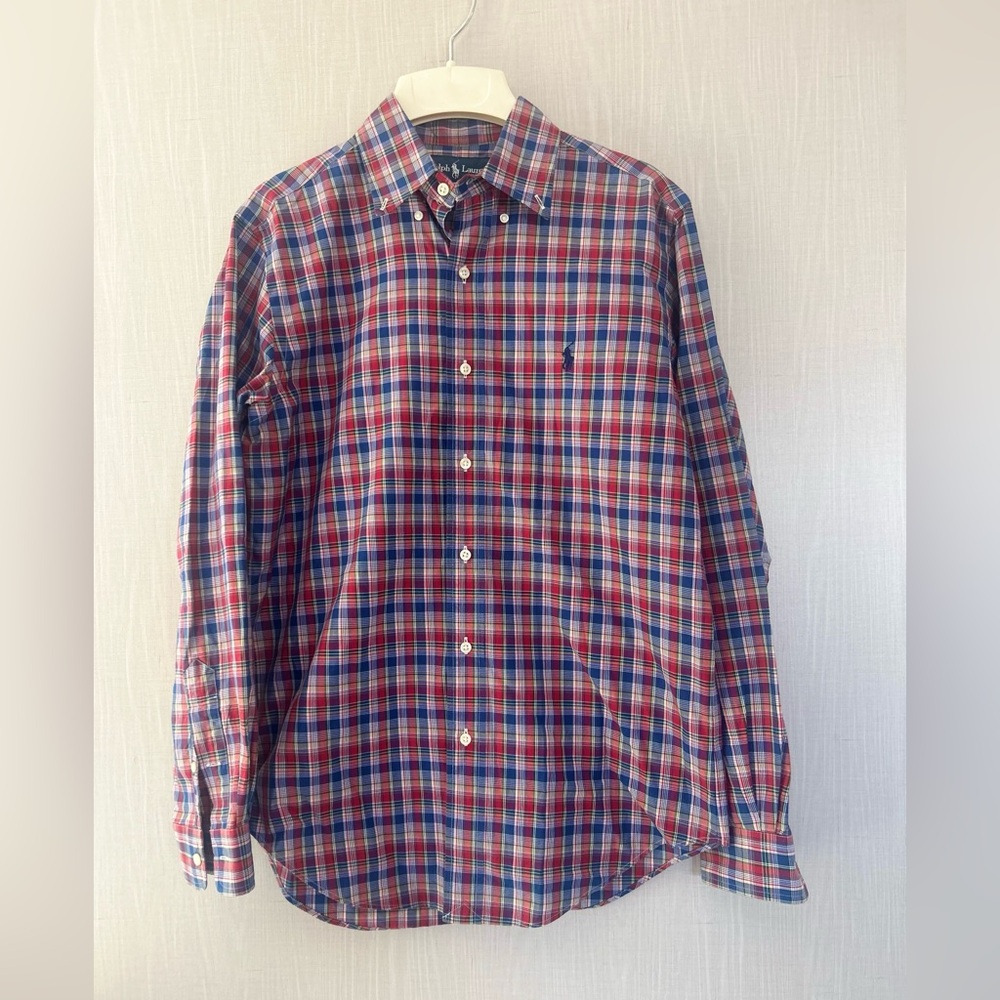 Ralph Lauren Red and Blue Plaid Casual Shirt